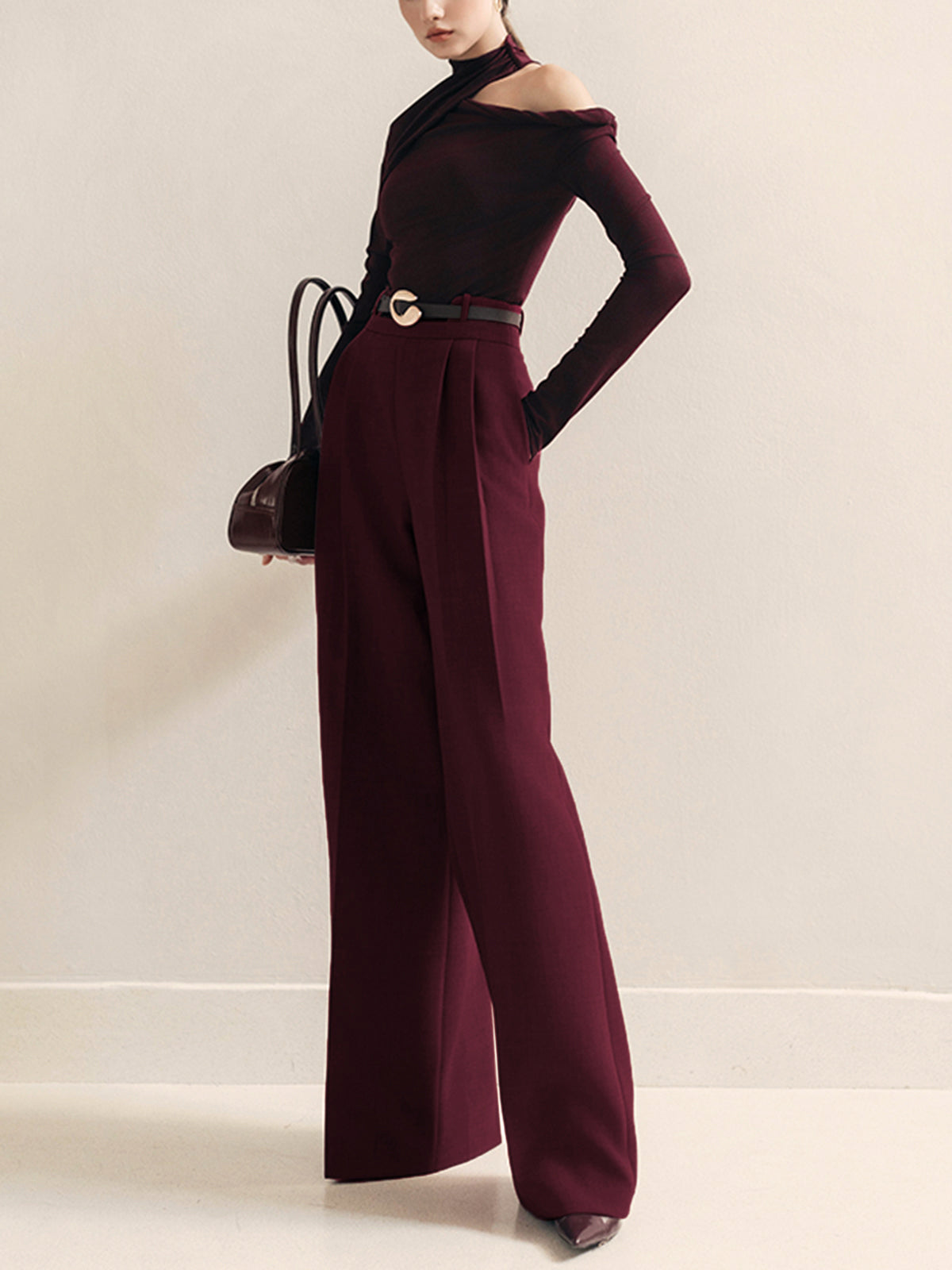 Glamour stijlvolle geplooide broek