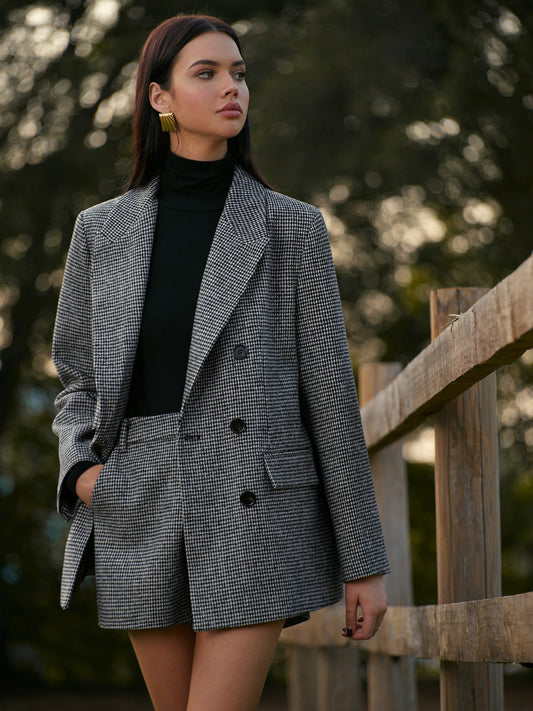 Vittoria luxury Pied de poule tweed blazer 