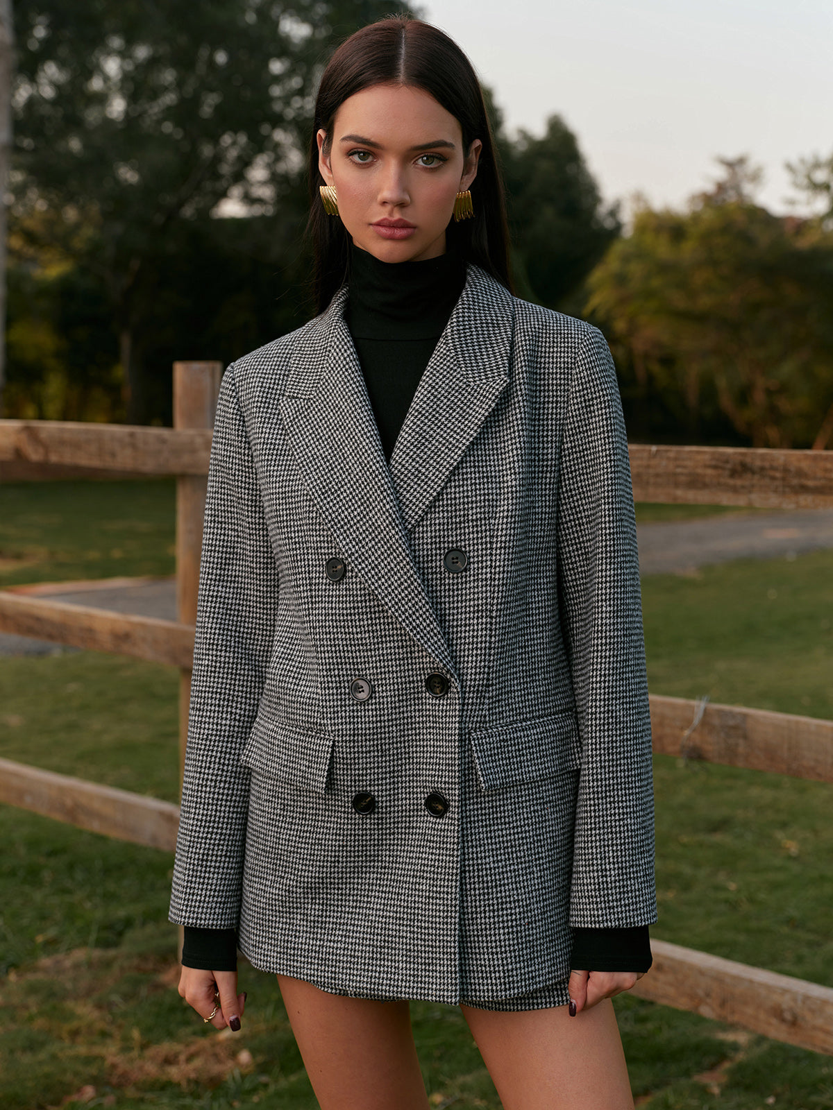 Vittoria luxury Pied de poule tweed blazer 