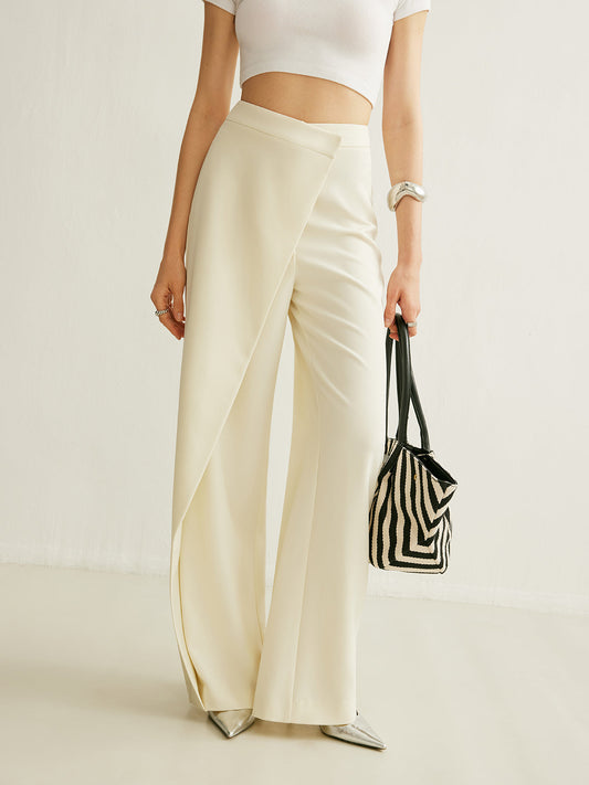 Couture chic stijlvolle asymmetrische high waist broek