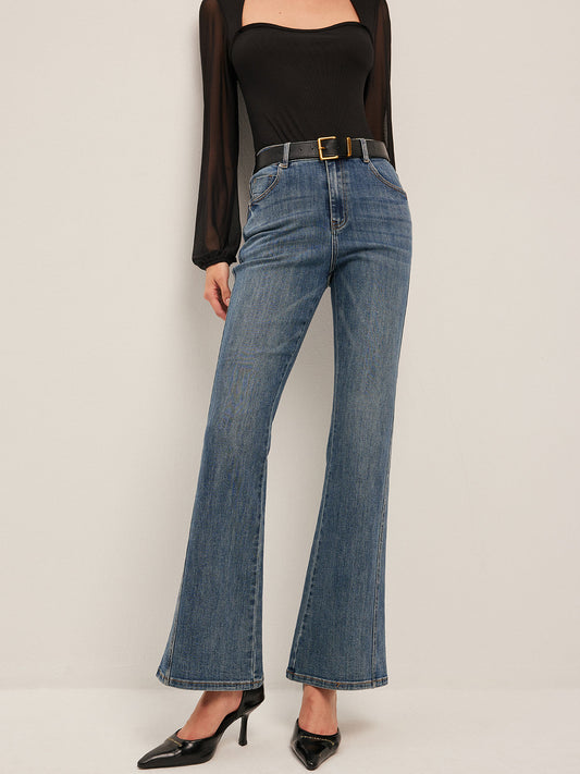 Trendy denim broek