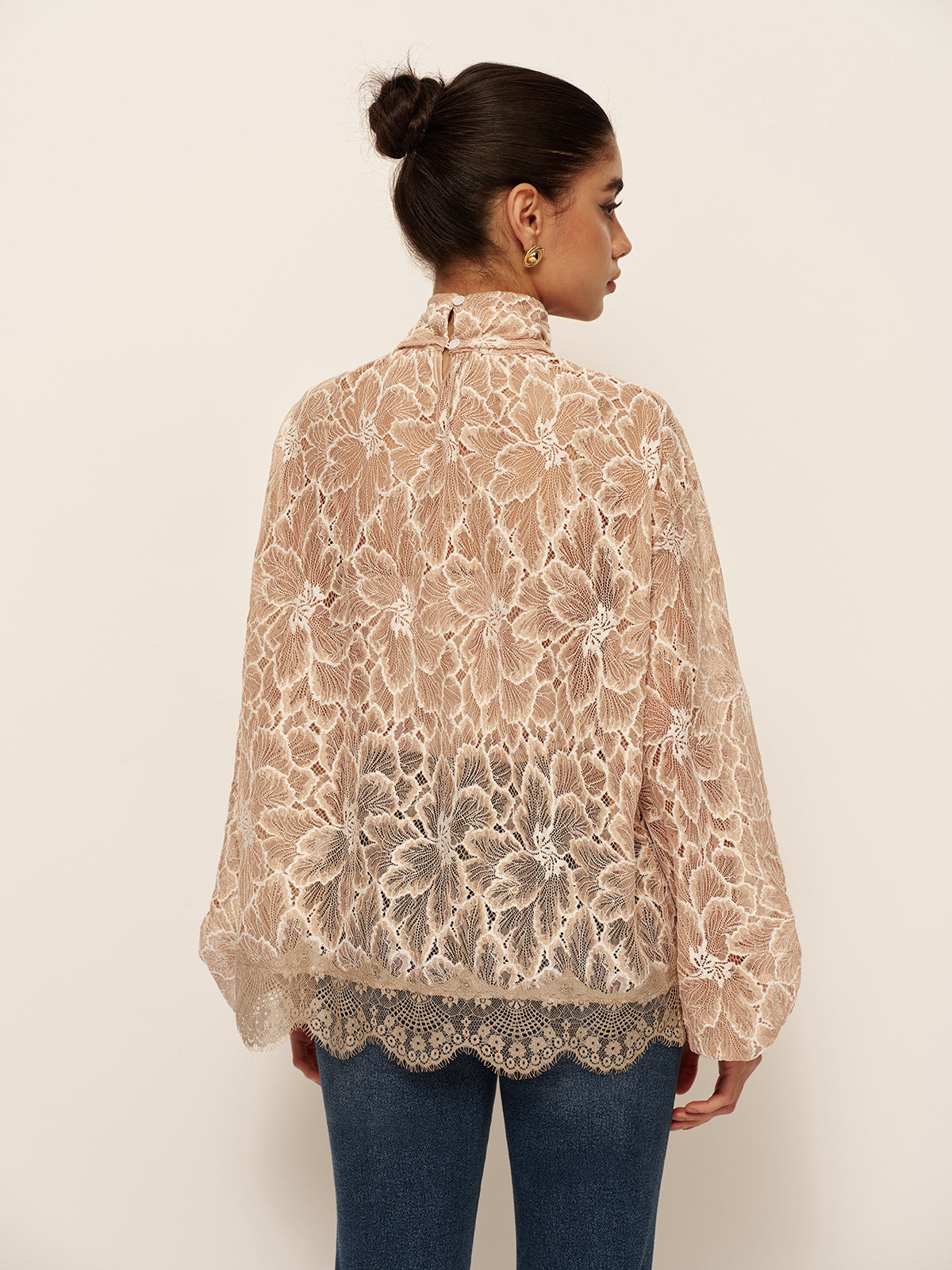 Élégance verleidelijke kanten blouse