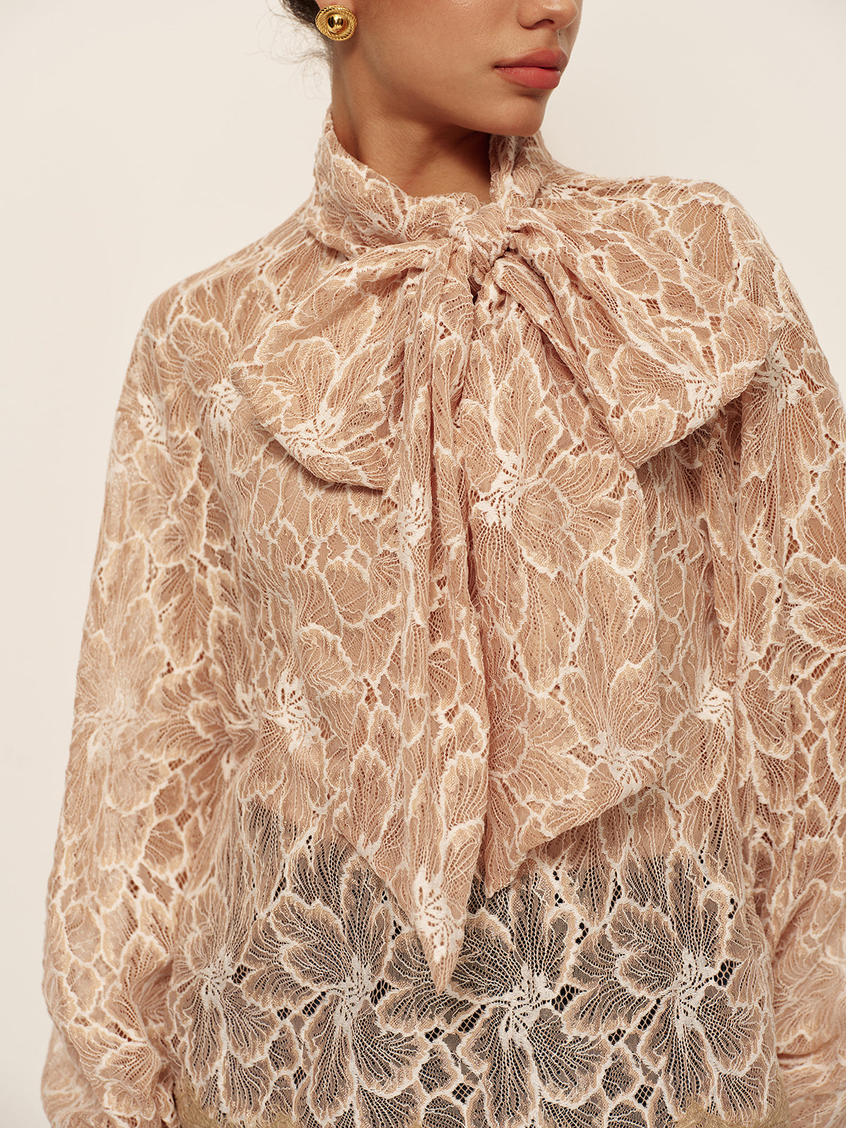 Élégance verleidelijke kanten blouse