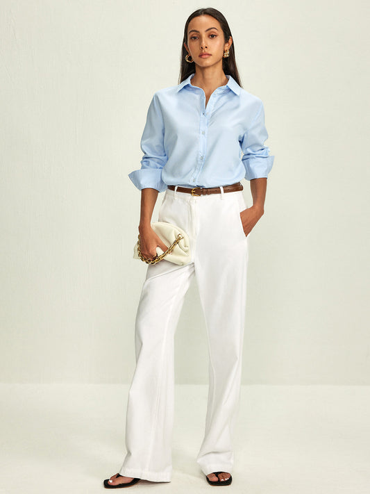 Eleganza stylish chalk stripe blouse 