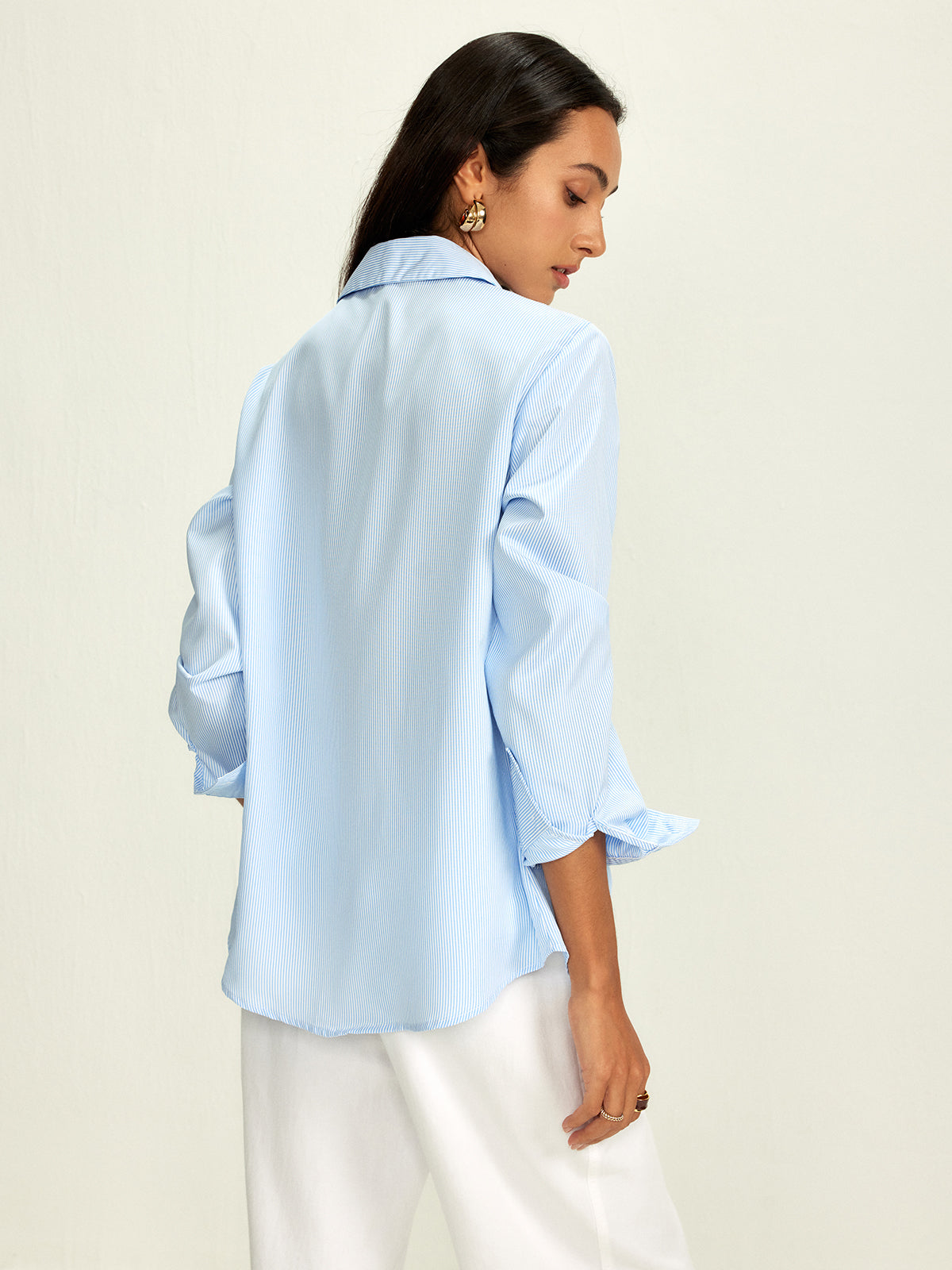 Eleganza stylish chalk stripe blouse 