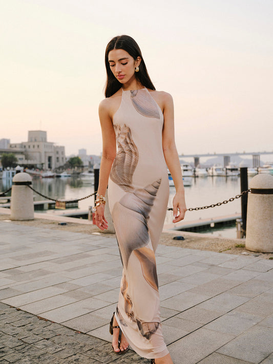 Modern mesh halter dress 