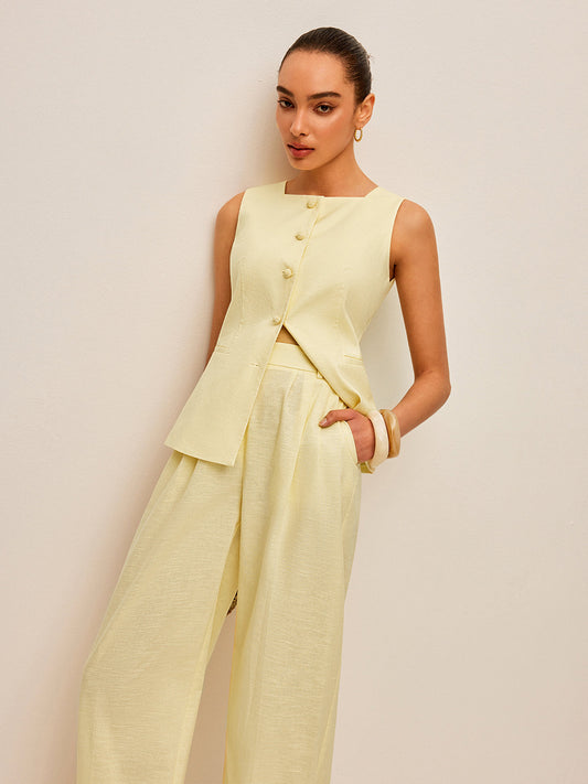 Luxury Linen Vest Set 