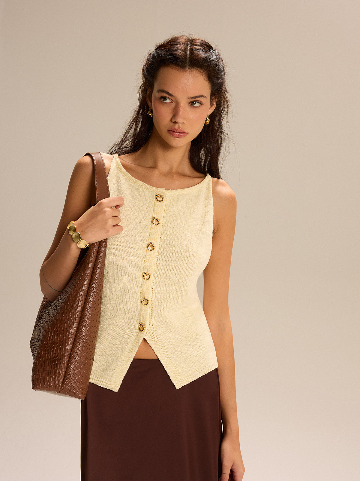 Zomerse gebreide tanktop