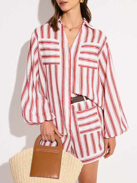 Gestreepte shorts set