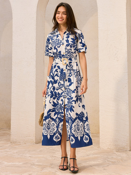 Stijlvolle midi jurk met bloemenprint