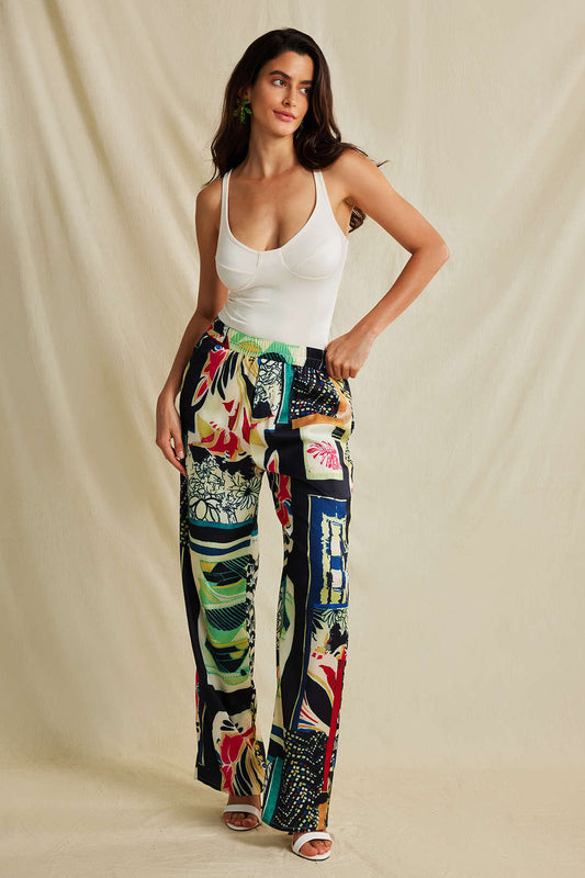Floriana luxe bloemenprint broek